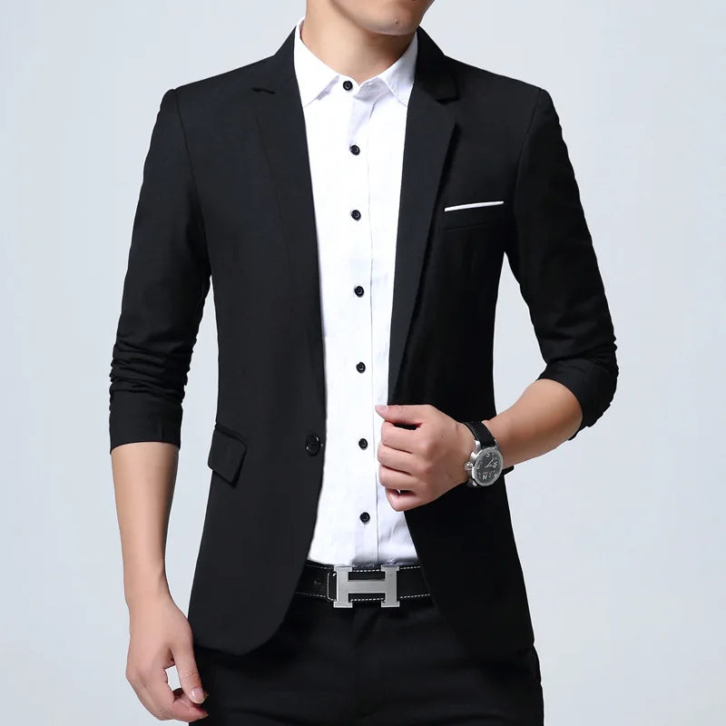 Men's Smart Casual Suit Blazers Slim Fit Sport Coat Fashion Formal Dress Groom Marriage Suit Coat Spring Autumn Outwear